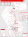 Salt Lake City Metro Area Wall Map Red Line Style